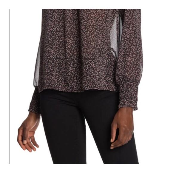 Pleione Lace Trim Chiffon Blouse Floral Cherry Blossom XL - Picture 3 of 8